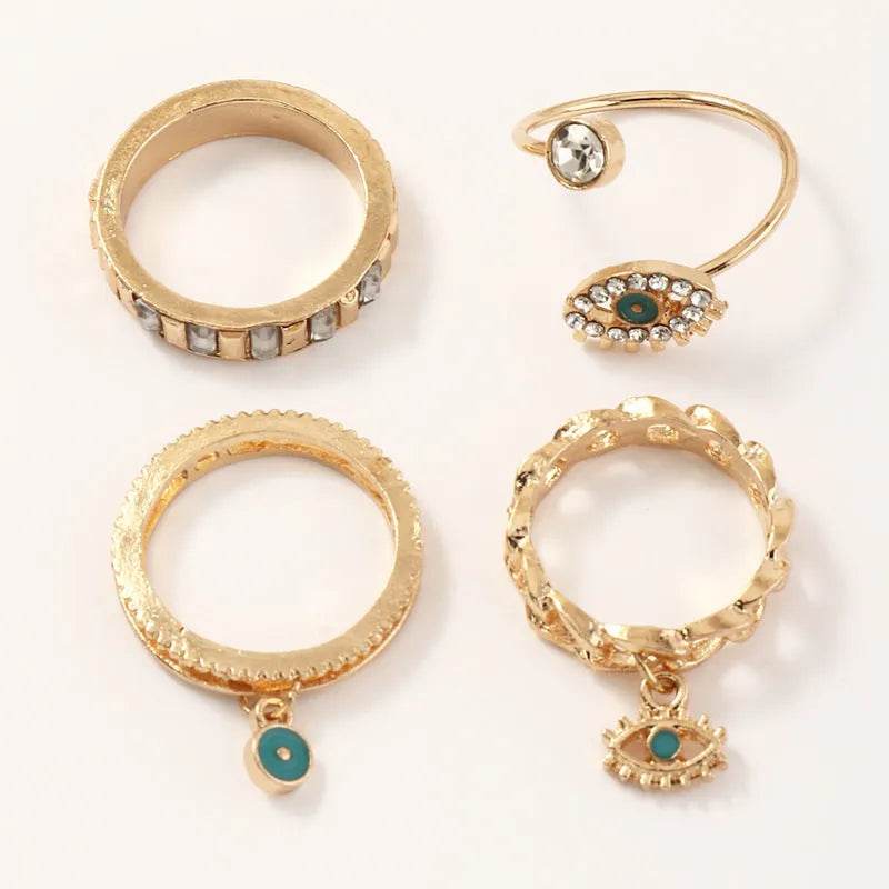 Personalized Punk Wind Demon Eye Diamond Drop Oil Ring for women