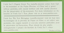 Uncle Lee's Tea - Organic Green Tea (20bg)