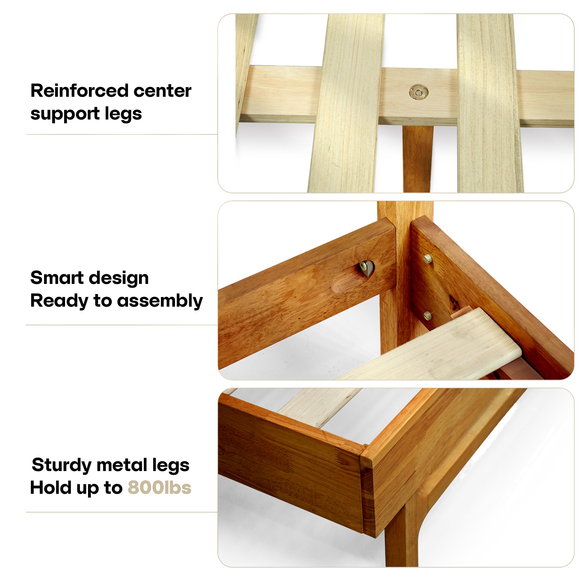 Elara Solid Wood Bed Frame