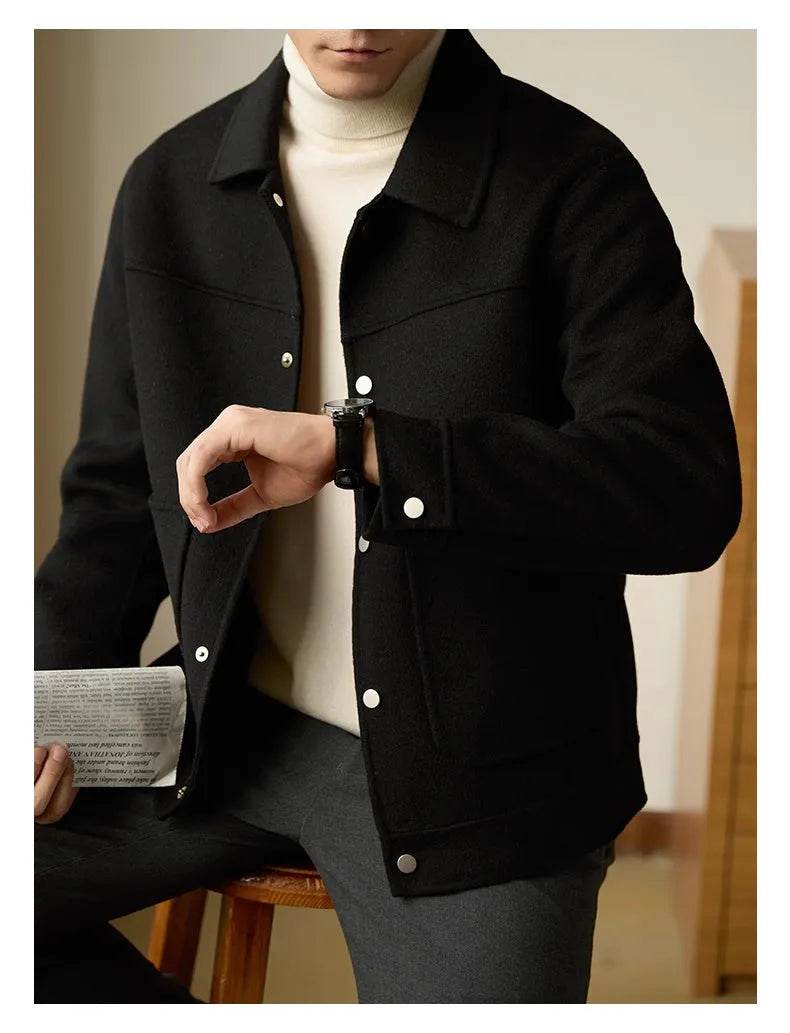 Men's Short Double-faced Woolen Goods Jacket