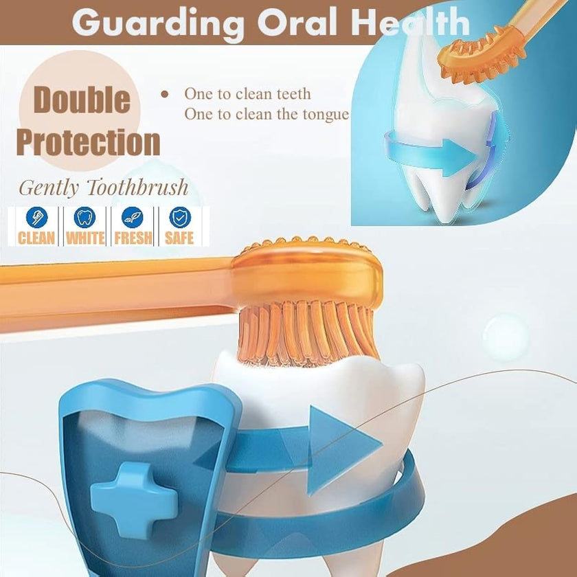 Silicone Pet Toothbrush Set – Double-Sided Dog & Cat Toothbrush with Tongue Cleaner
