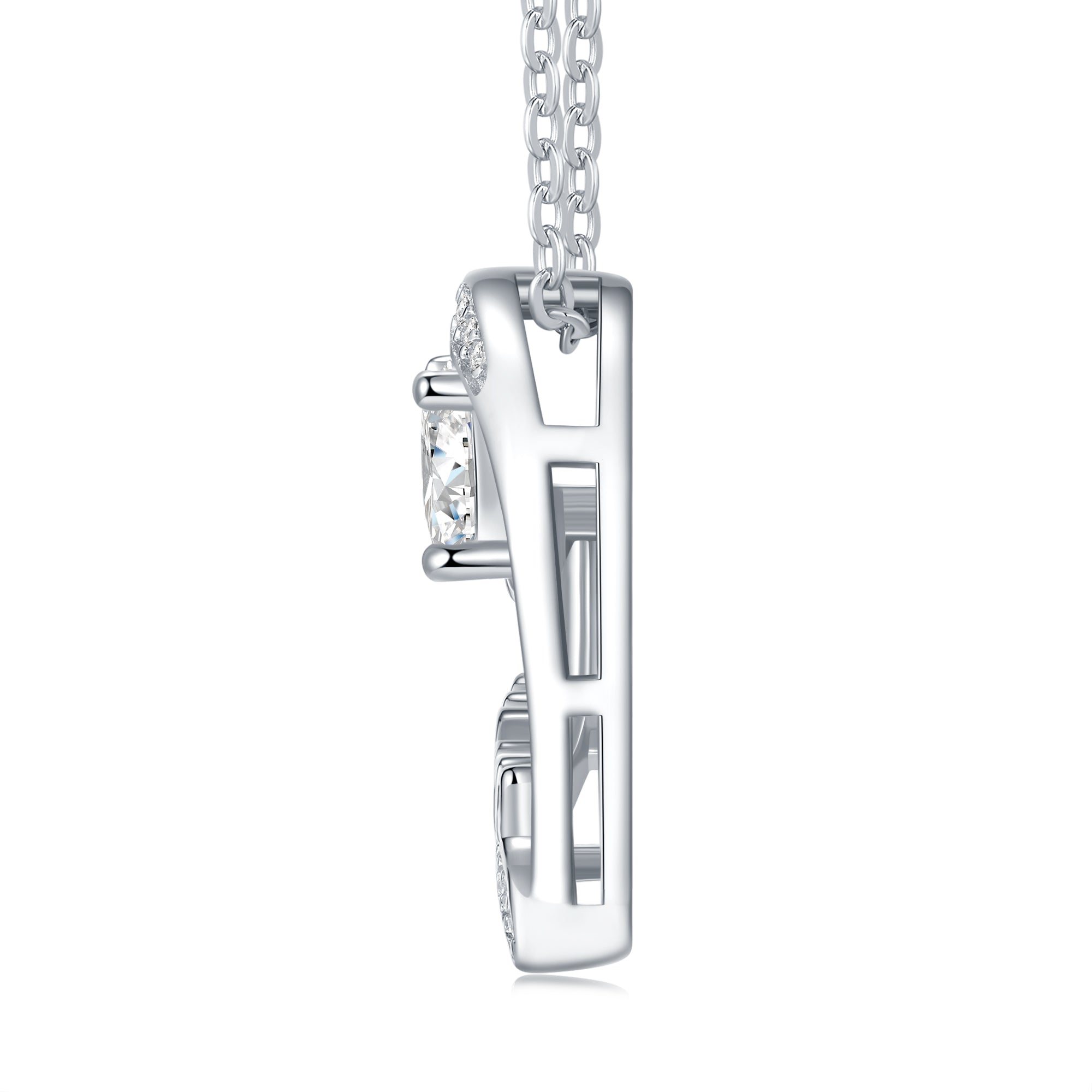 1 Carat Moissanite Solitaire Necklace Pendant – Platinum 925 Silver | GRA Certified