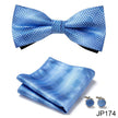 Men's Jacquard Bow Tie Set – Bow Tie, Pocket Square & Cufflinks | 36 Colors | Canada & USA