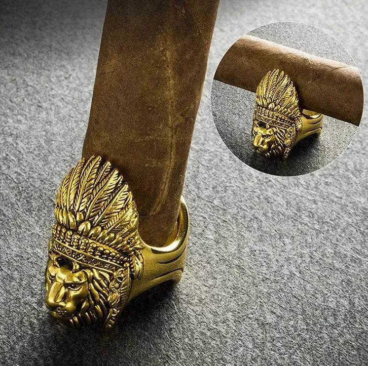Portable Multifunctional Gothic Gold Ring Cigar Holder