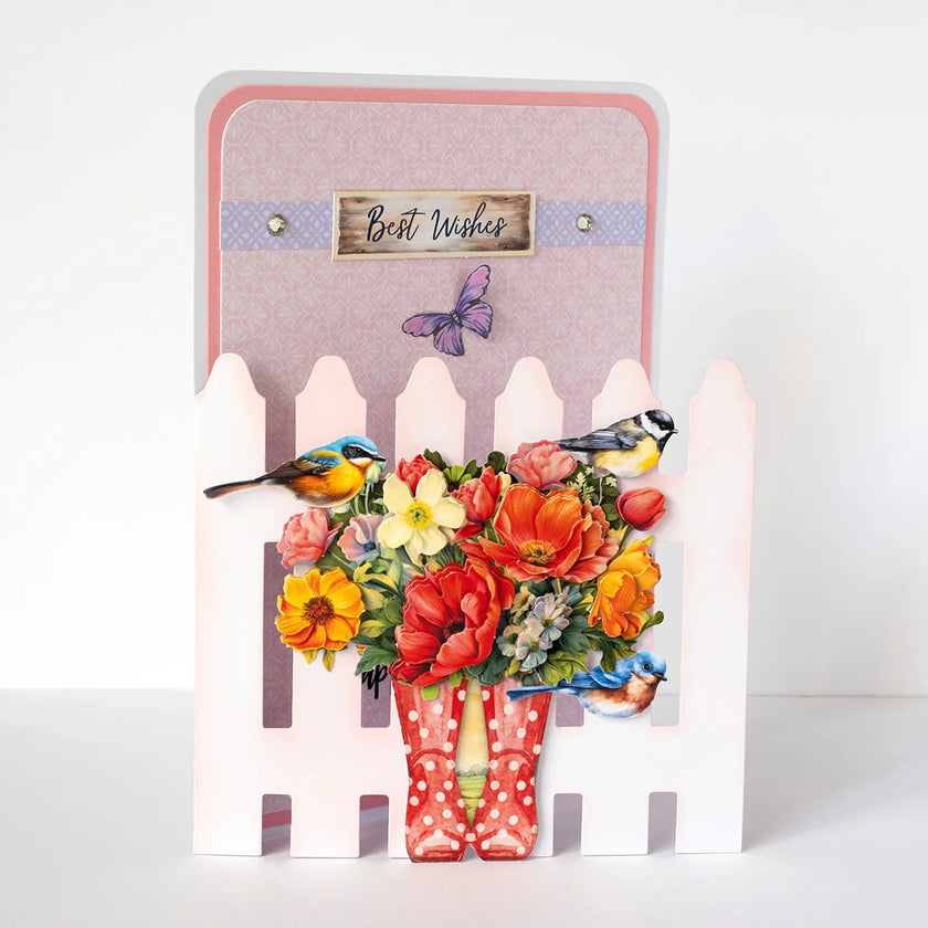 White 5x7 Picket Fence Cards & Envelopes, Pack of 12