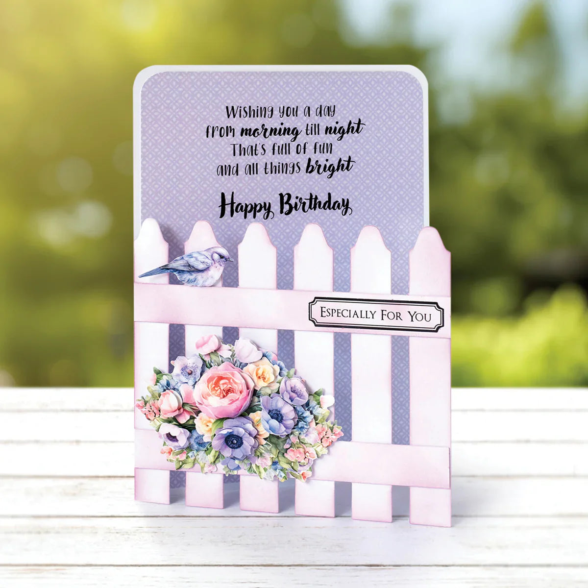White 5x7 Picket Fence Cards & Envelopes, Pack of 12