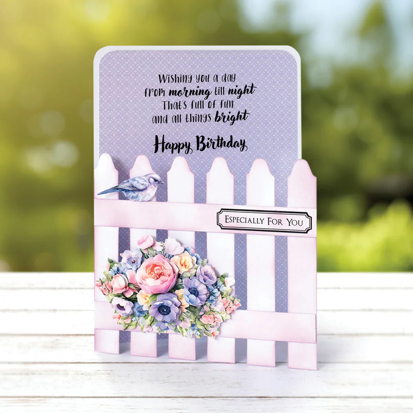 White 5x7 Picket Fence Cards & Envelopes, Pack of 12