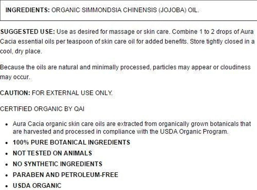 Aura Cacia - Organic Jojoba Oil (118ml)