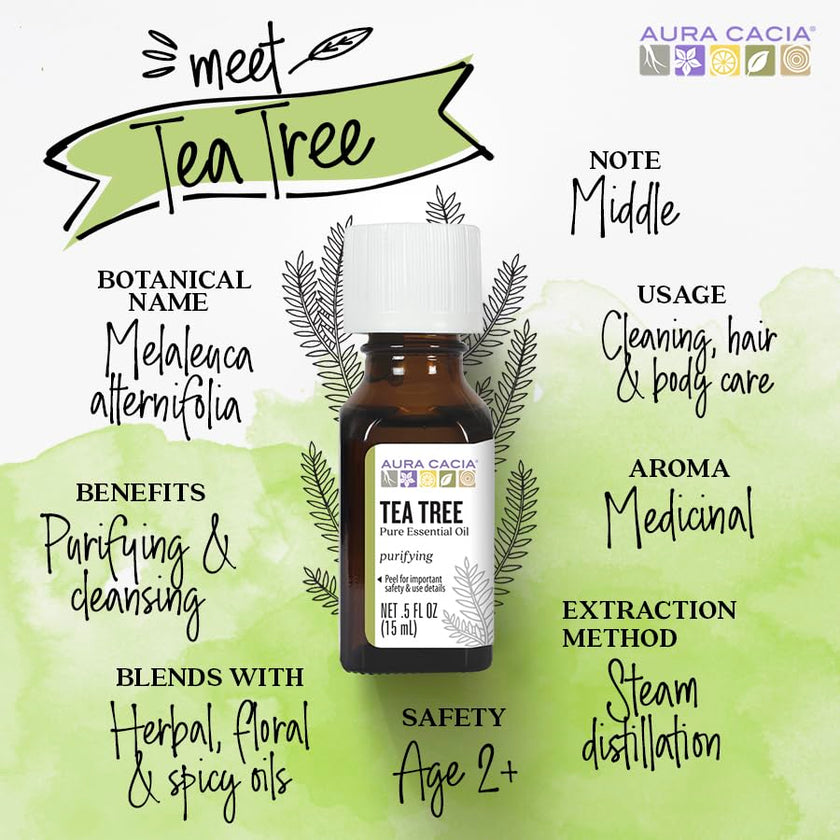 Aura Cacia - Tea Tree Organic Essential Oil (7ml)