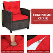 3 Pieces Rattan Patio Furniture Set With Washable Cushion