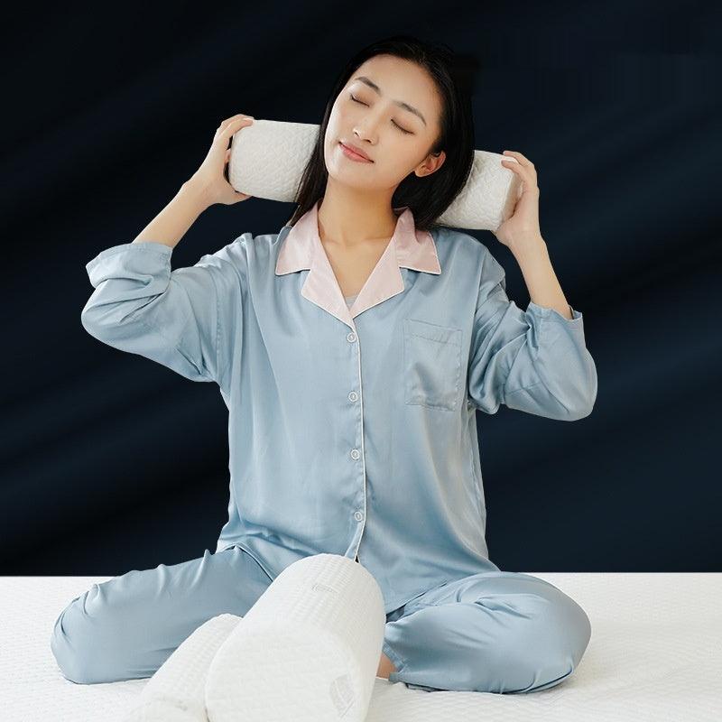 Round Cervical Support Memory Foam Cylindrical Pillow