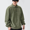 Autumn Winter Fashion Lapel Half-zip fleece Sweatshirt Pullover tops for Men