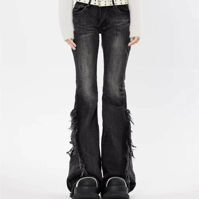 Fashion American Slightly Flared Baggy Jeans Pant Women