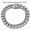 Men's Cuban Link Chain Titanium Steel Silver Bracelet