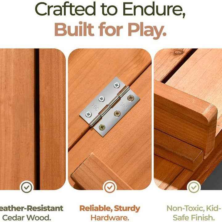 Play22 - Large Wooden Kids Sandbox with Lid