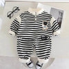 Casual Letter Stripes Loose Round Neck Boys' Long Sleeve Sweater Suit Two piece for boys