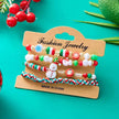 4pcs Christmas Snowman Handmade Beaded Bracelet set gift idea