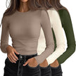 Women's 3D Print Crew-Neck Slim-Fit Long-Sleeve T-Shirt | Canada & USA