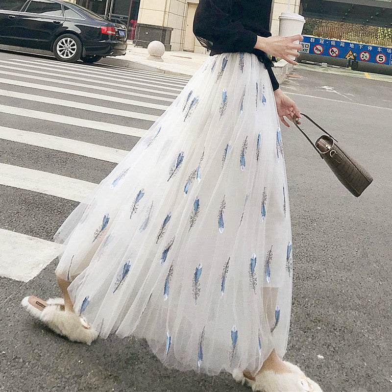 Women's Midi Organza Skirt Fairy Tutu Tulle Skirt