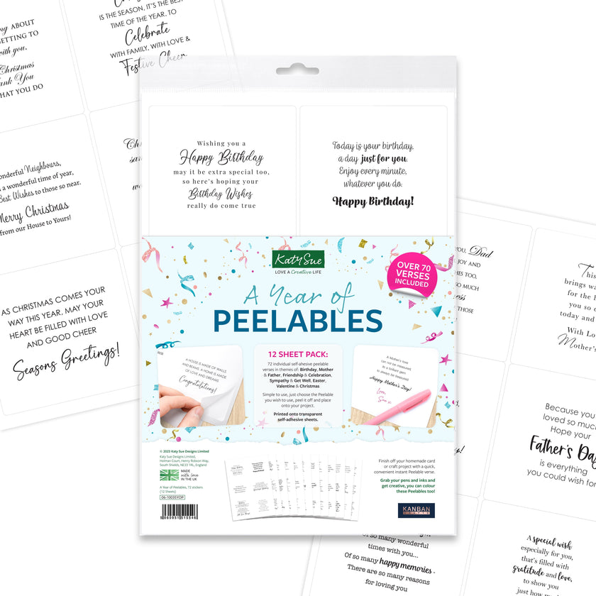 Kanban Crafts A Year of Peelables, 72 stickers