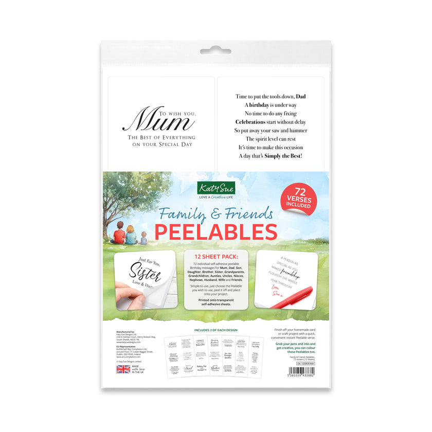Family & Friends Peelables, 72 Stickers