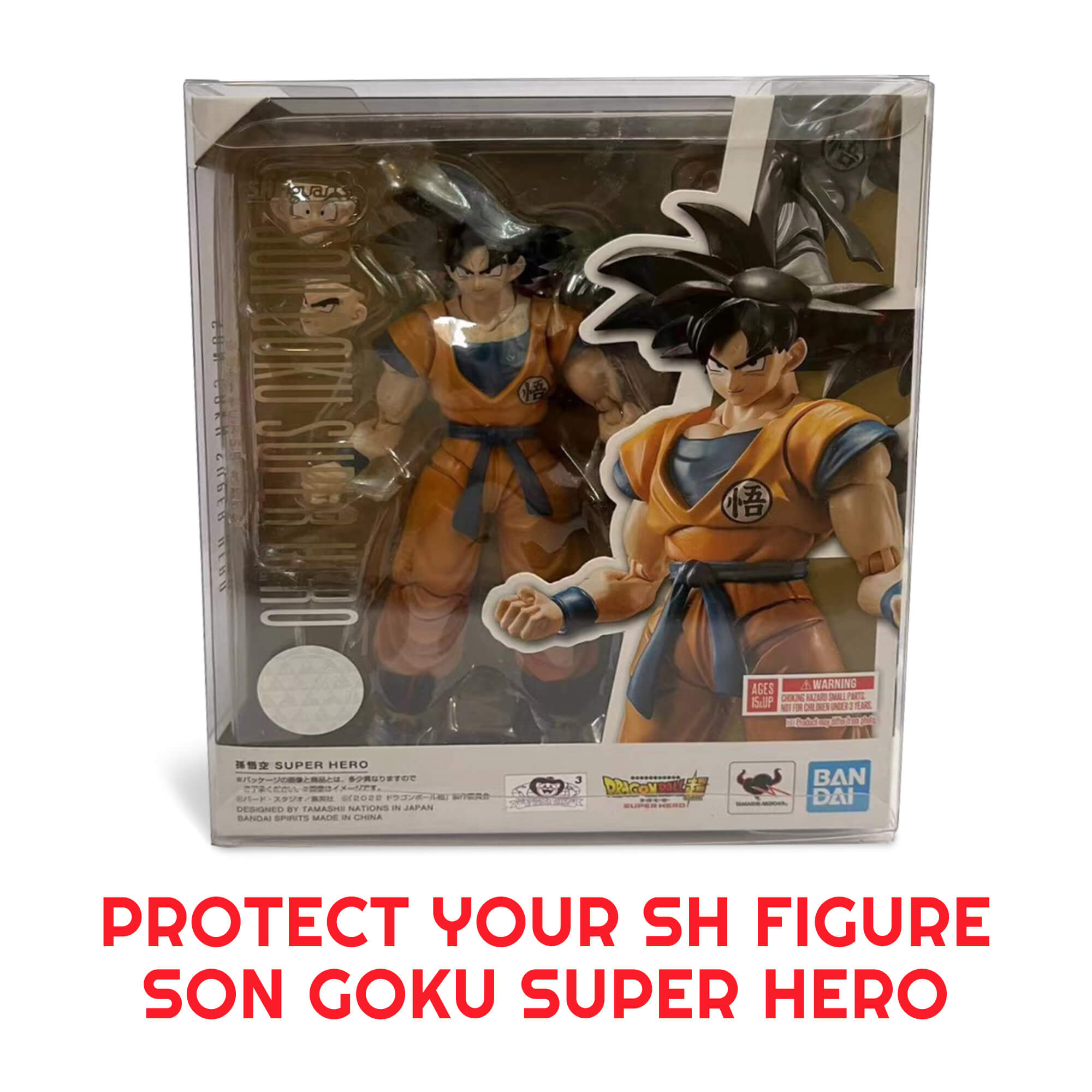 EVORETRO Display Case Protector for SH Figure Son Goku Super Hero PET Protector Pack of 10