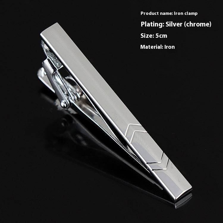 Men's Silver Electroplated Tie Clip – 25 Line Pattern Styles, 5cm Flat Head Business Tie Bar | Canada & USA