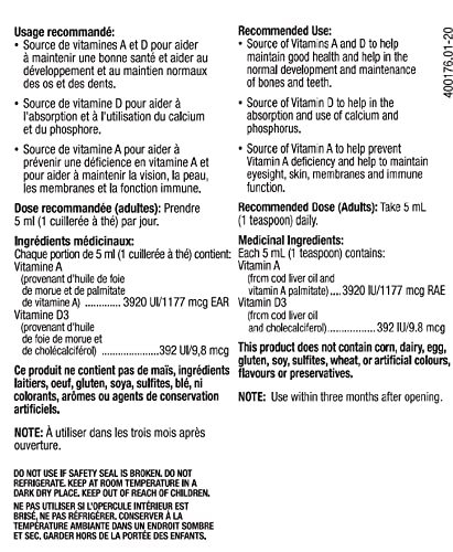 Nature's Harmony - Cod Liver Oil Plain Norwegian (500ml)