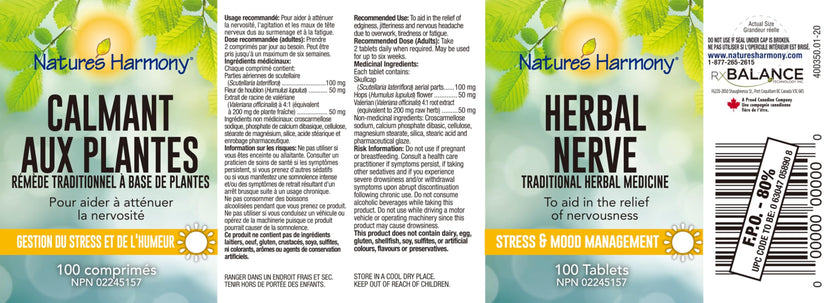 Nature's Harmony - Herbal Nerve (100tab)
