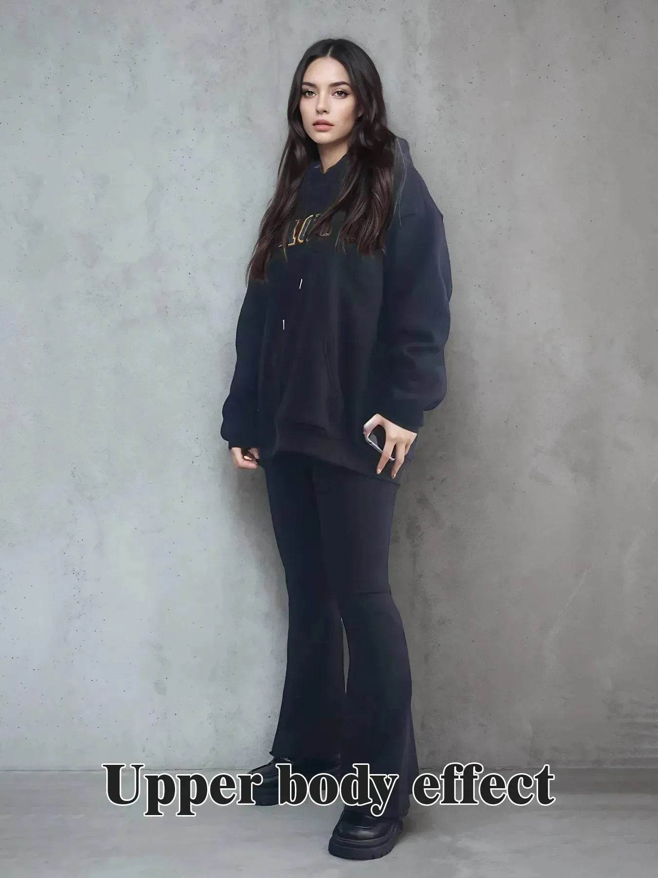 Fashionable Solid Color Long Sleeved Printed Unisex Hoodie