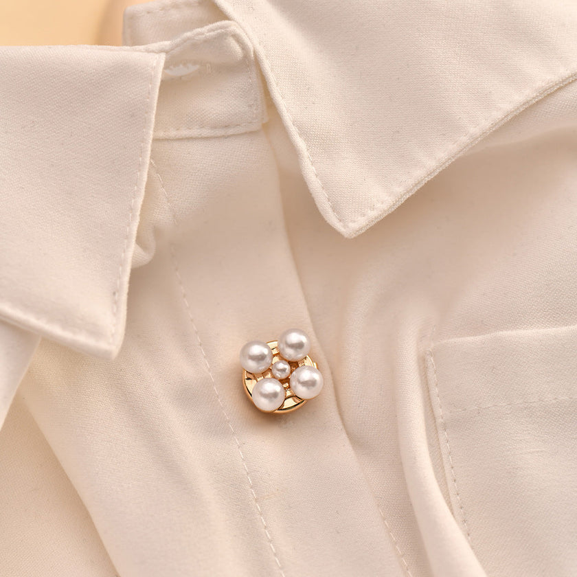 Korean Pearl Shirt Cufflinks – Alloy Gold, Silver & Gun Black | Women's Fashion Accessories Canada & USA