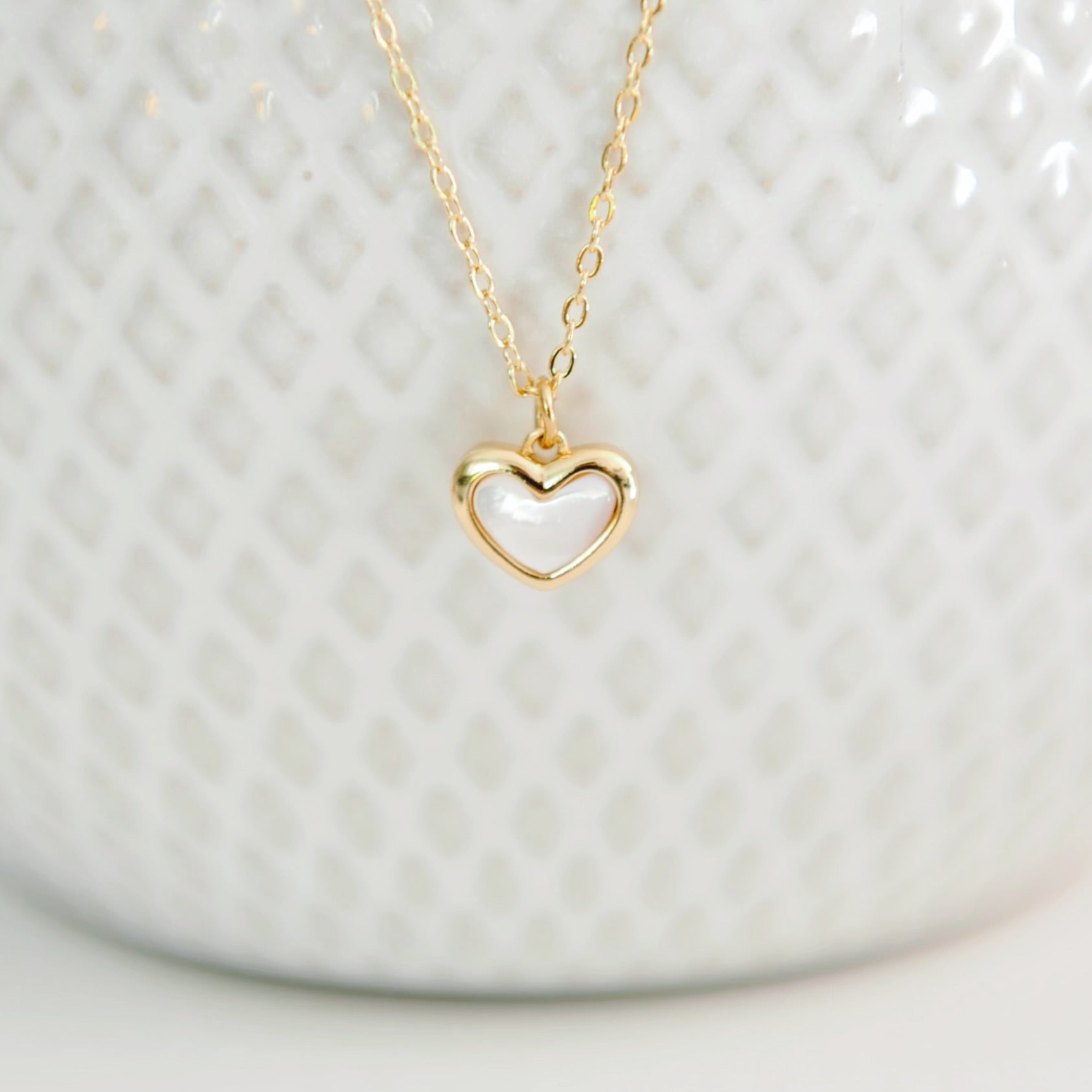 Aisha Mother of Pearl Heart Necklace