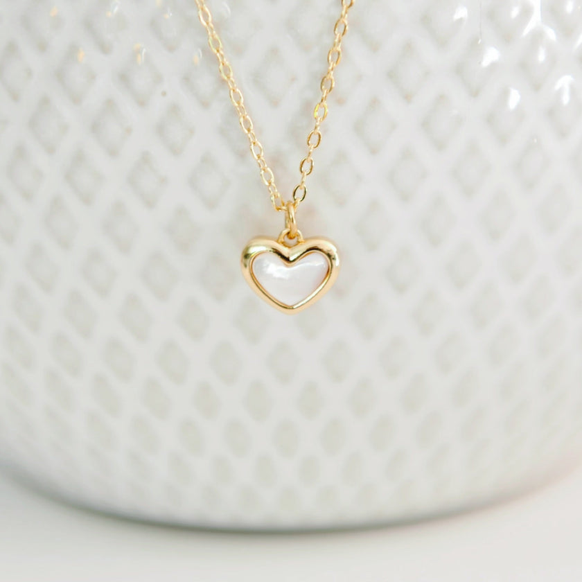 Aisha Mother of Pearl Heart Necklace