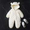 Hooded Fleece-lined Thick Baby Winter Romper Puffer Overall Jumpsuit