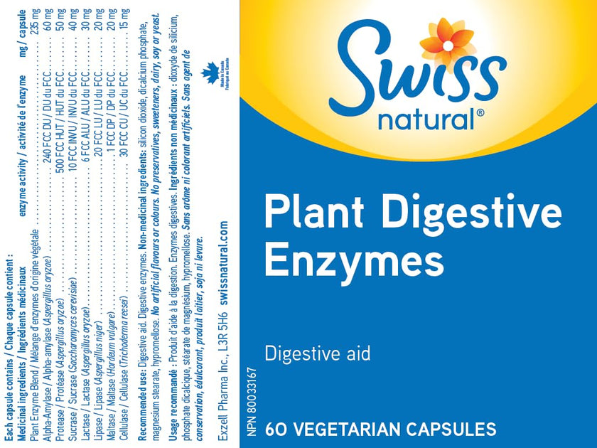 Swiss Natural - Plant Digestive Enzymes (60vcap)
