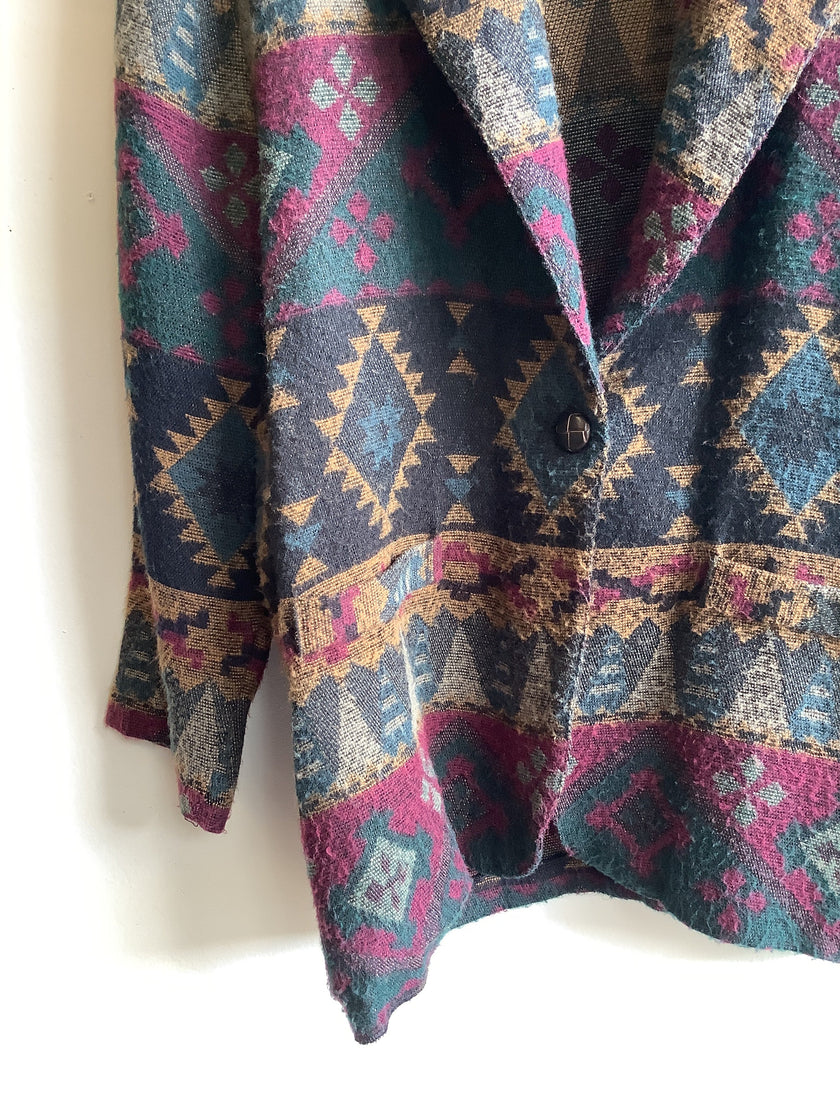 Vintage Vittoria Virini Southwestern Tapestry Blazer