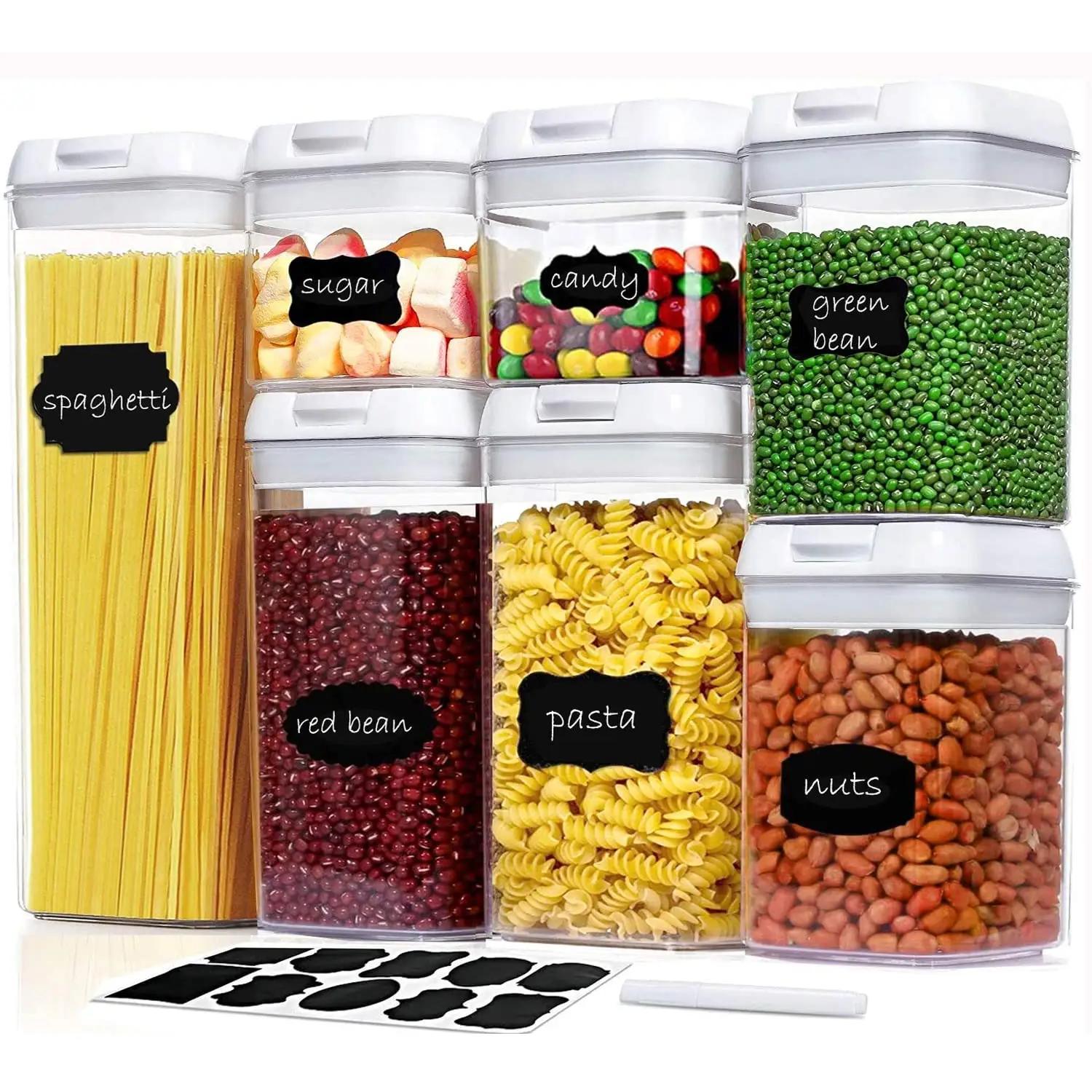 7-Piece Food Container Set – Stackable Kitchen Storage Containers with Lids (Black or White)