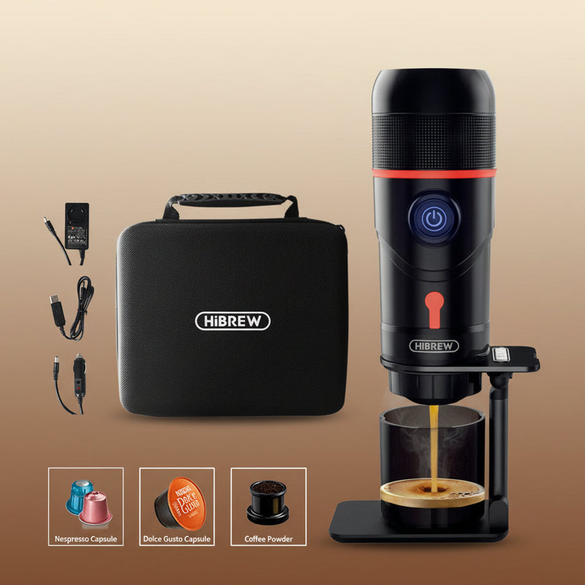 HiBREW Portable Espresso Machine — Mini Handheld Coffee Maker for Travel, Home & Outdoors