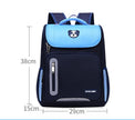 Kids Colour-Contrast Nylon School Backpack – Lightweight Children's Bag with Panda Patch (Blue, Red, Green)