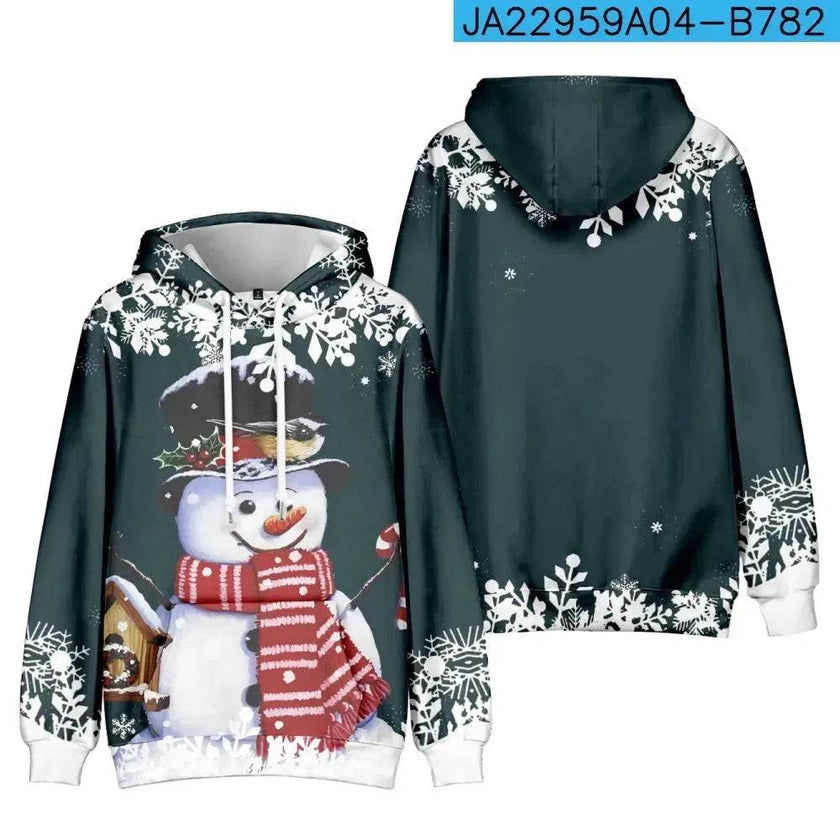 Christmas Snowman Personalized Printed Hoodie Sweatshirts