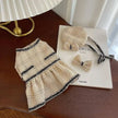 French Vanilla Soft Dog Skirt Set | Outfit with Hat and Bow