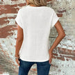 Casual Summer Short-sleeved Waffle blouse Top Summer New Solid Color Casual Evening Top For Women