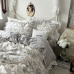 Princess Style Ruffled Pure Cotton Floral Duvet Cover Bedding Set