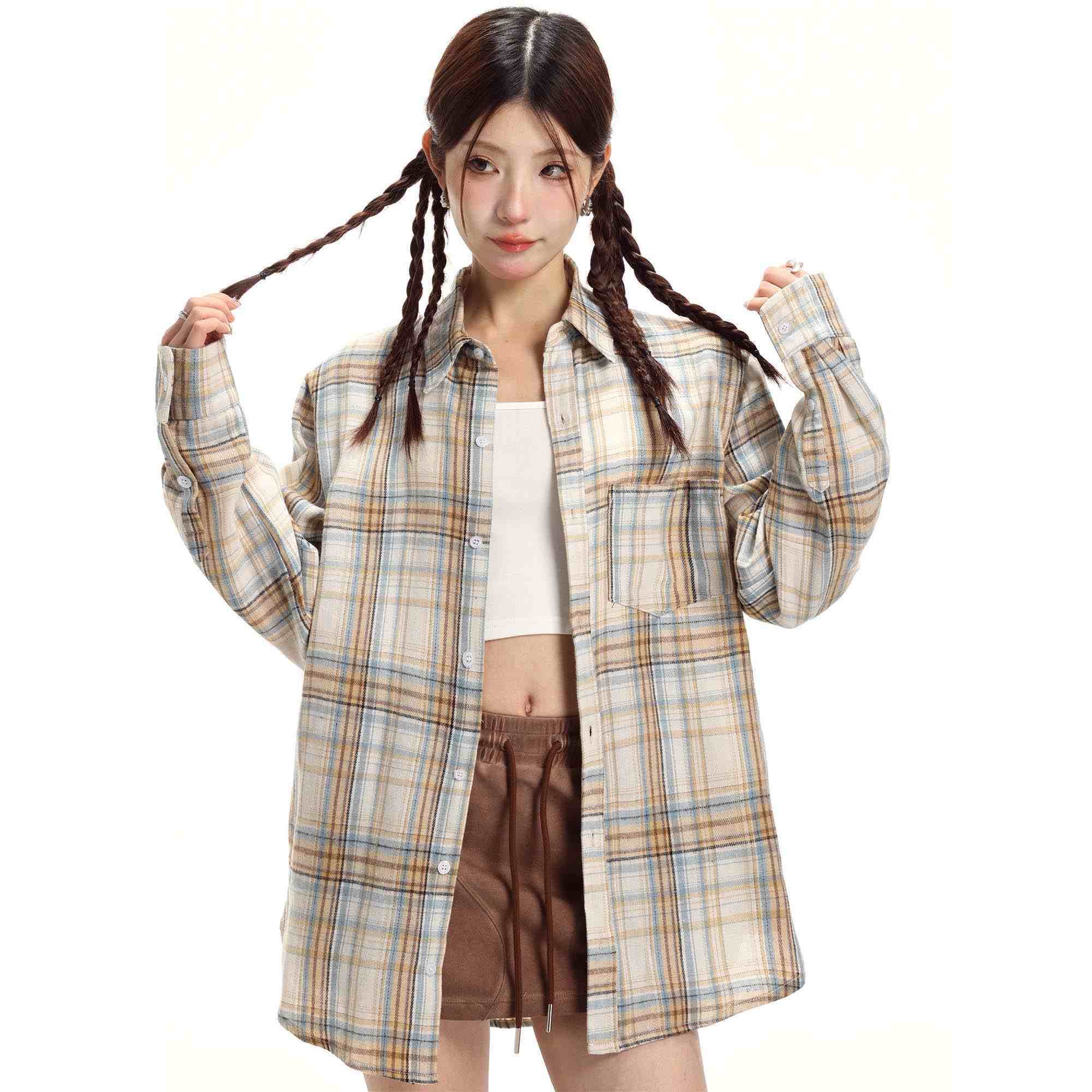 Retro Mid-length Sun Protection oversize Unisex outwear jacket and Coat Women