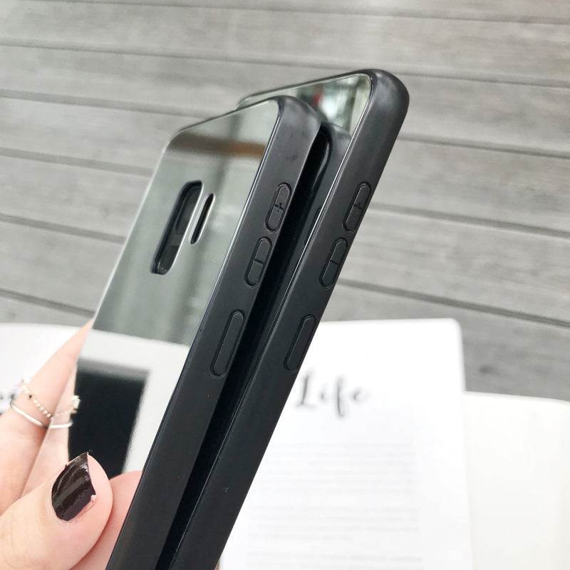 Tempered Glass Mirror Phone Case for Samsung Makeup mirror for Women