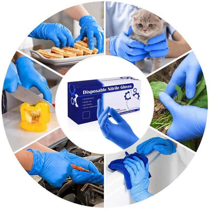 4mil Nitrile Exam Gloves 100 Pack – Heavy-Duty Powder-Free Latex-Free Disposable Gloves for Medical, Dental & Food Use
