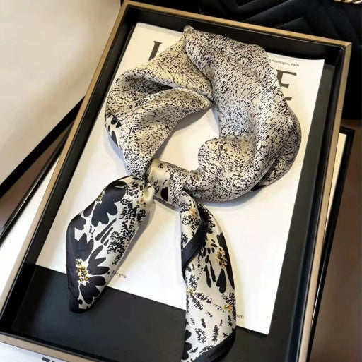 Women's Imitation Silk Square Scarf 70x70cm | Floral Print Kerchief Canada USA