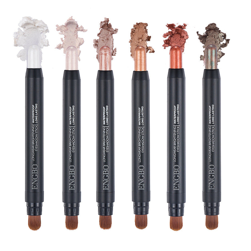 ENGBO 6-Piece Pearlescent Eyeshadow Stick Set – Longwear Brightening, Waterproof