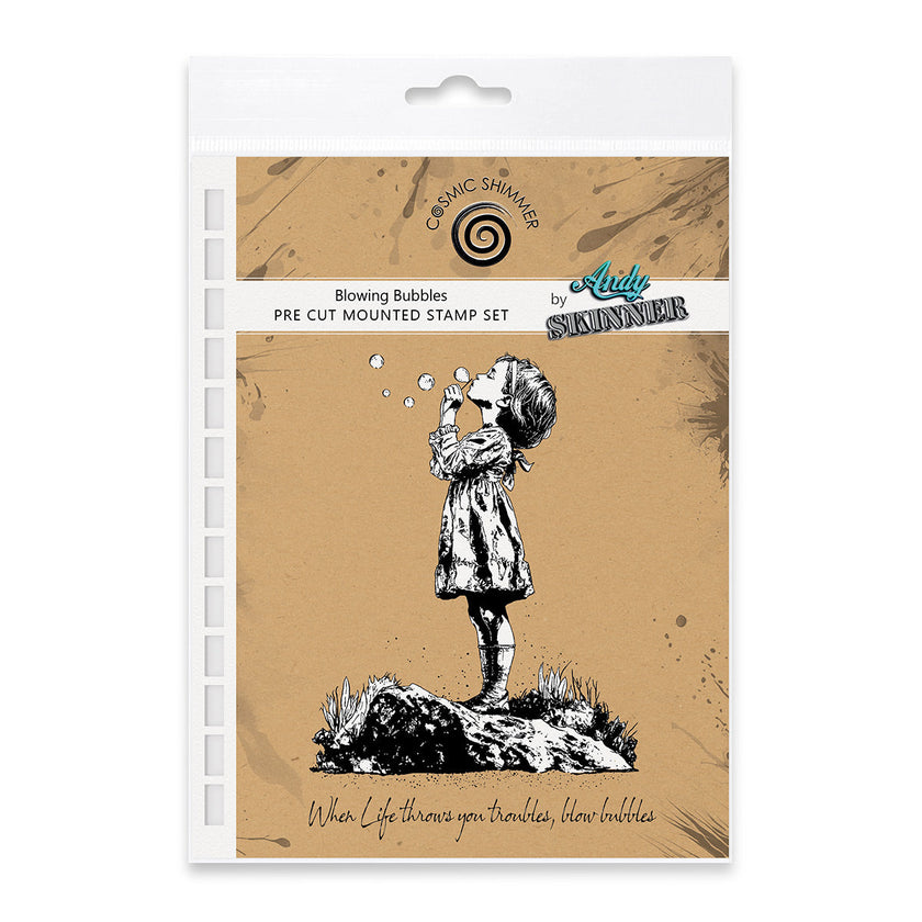 Blowing Bubbles Pre Cut Rubber Stamp Set by Andy Skinner