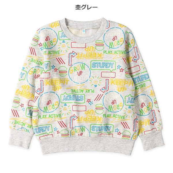 西松屋 ELFINDOLL 裏起毛ネオンロゴ総柄トレーナー 正規品